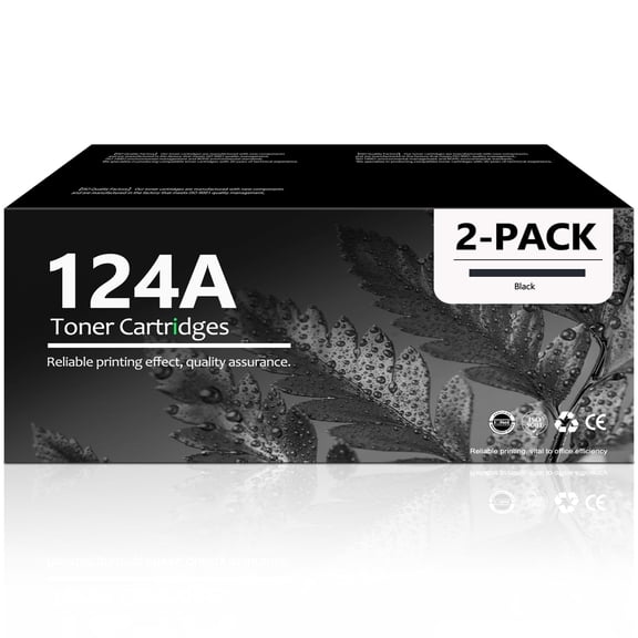 124A Q6000A Toner Cartridge Compatible for 124A Black Toner Cartridge for LaserJet 2600n 1600 Printer (2 Pack)