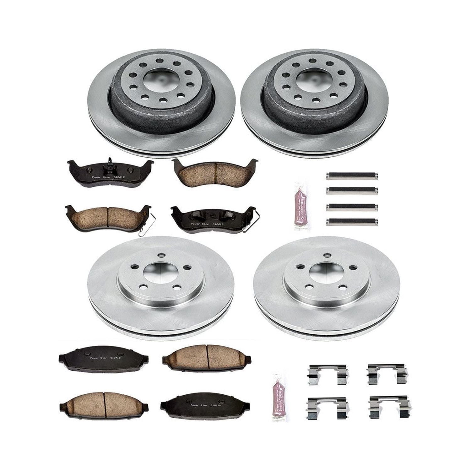 Power Stop Front and Rear Stock Replacement Brake Pad and Rotor Kit KOE4486