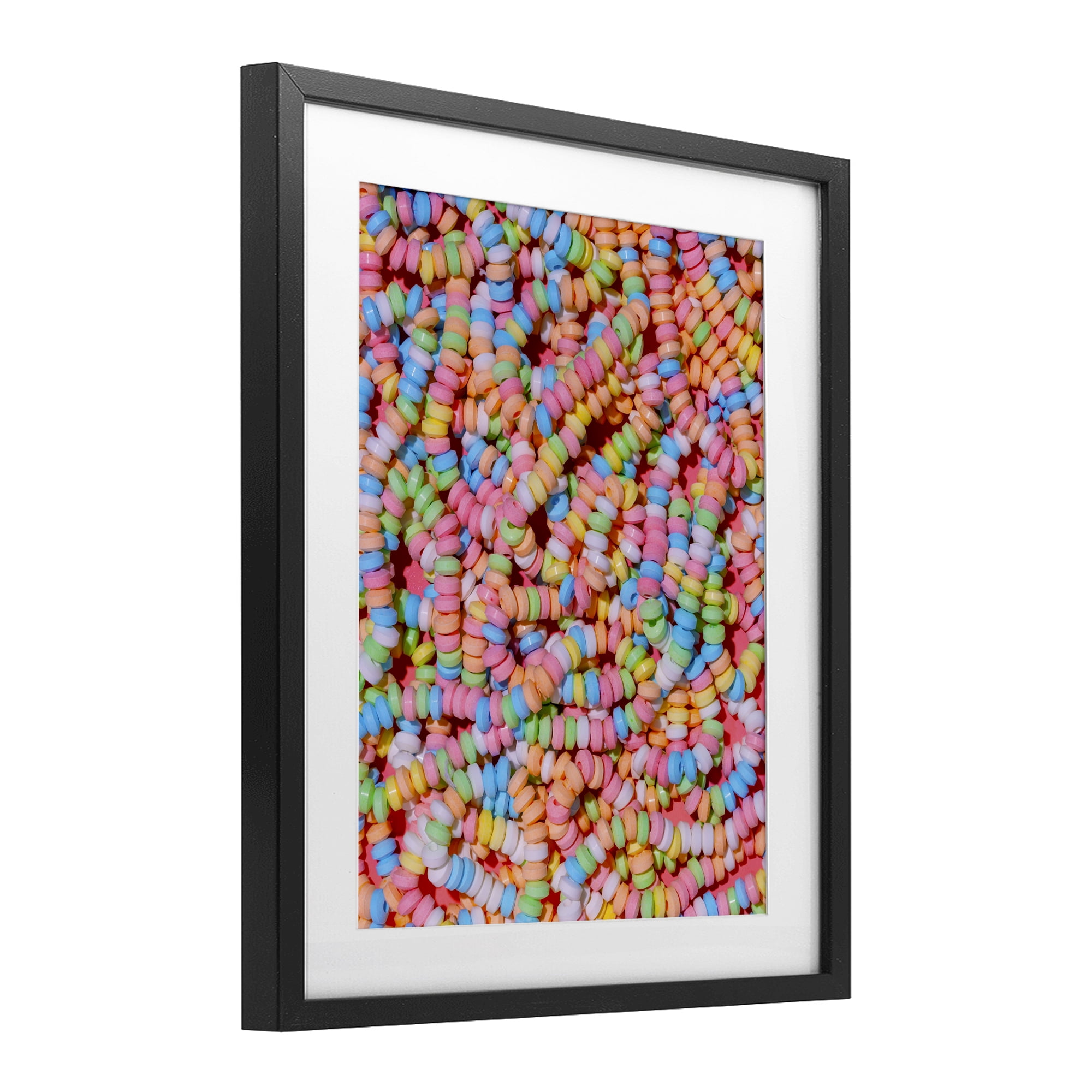 Stupell Industries Pastel Candy Necklace Black Framed Print Under Glass, design by LISH Creative