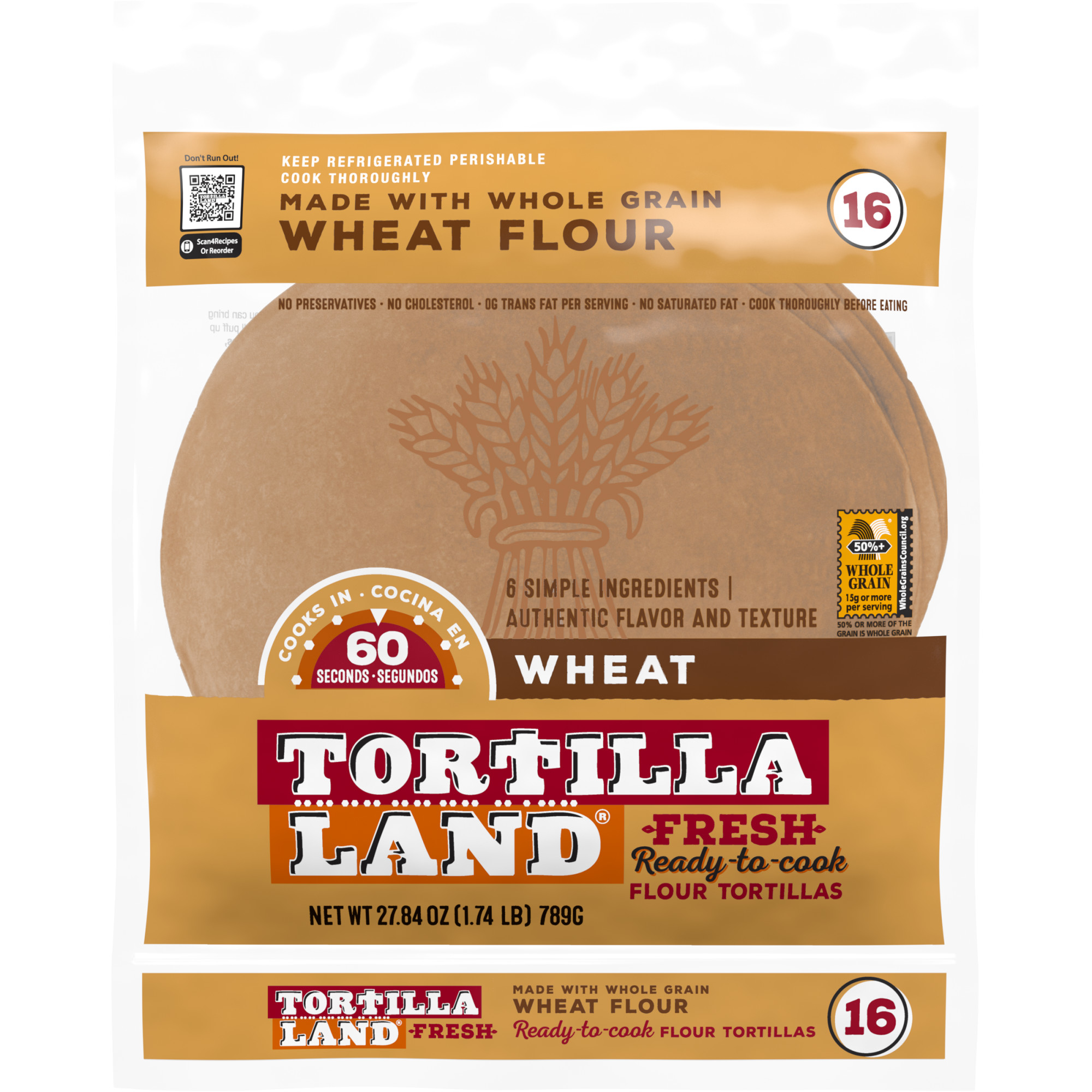 TortillaLand Authentic Fresh Readytocook Whole Wheat Flour Tortillas