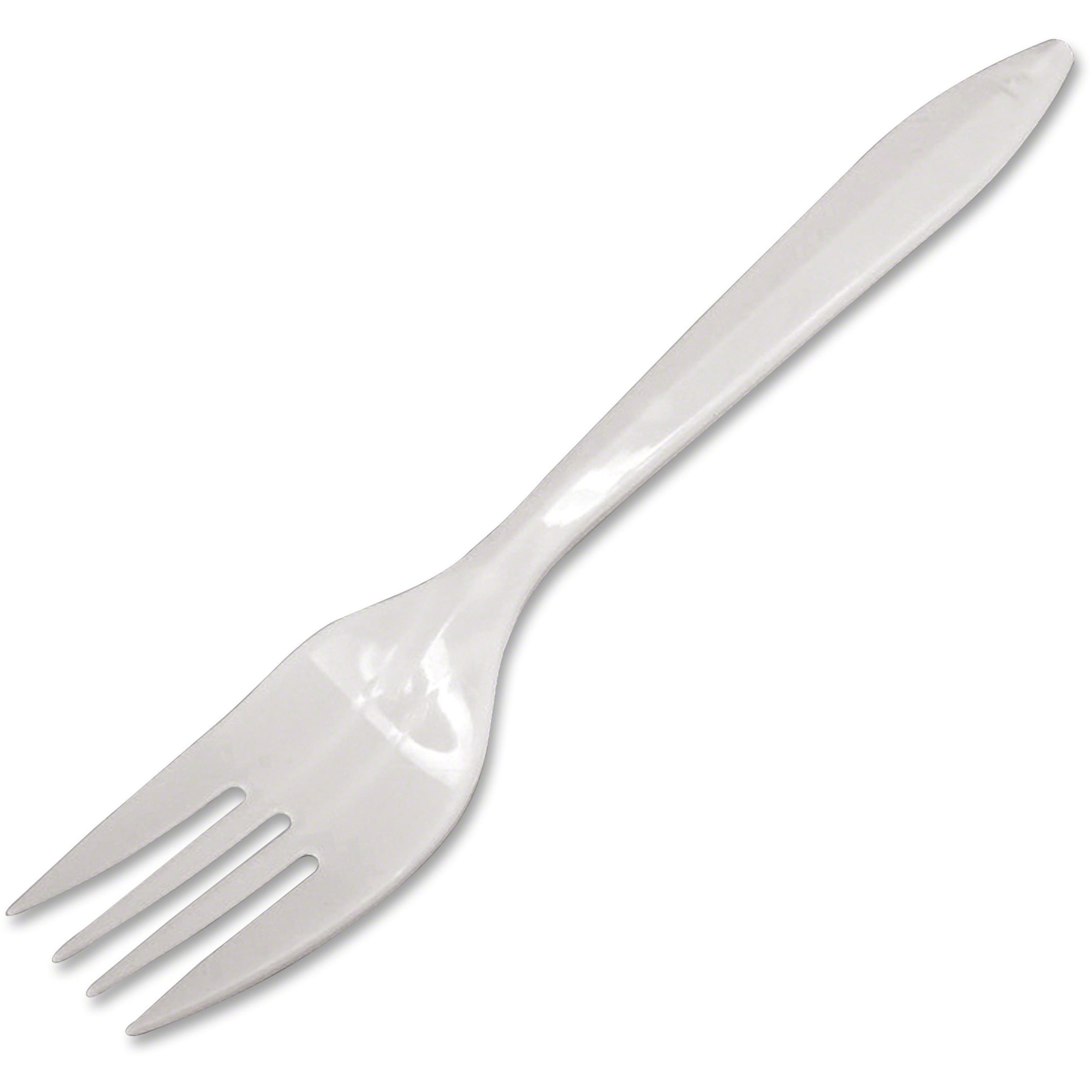 White Medium-Weight Plastic Fork 