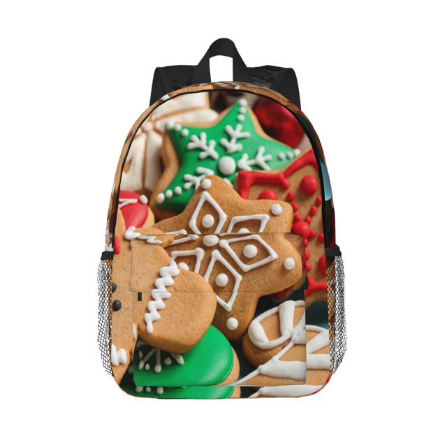 Lukts Christmas Cookies Pattern 15 Inch Student Backpack, Waterproof Laptop Backpack with Adjustable Shoulder Straps, Lightweight Travel, Campus Backpack, Unisex