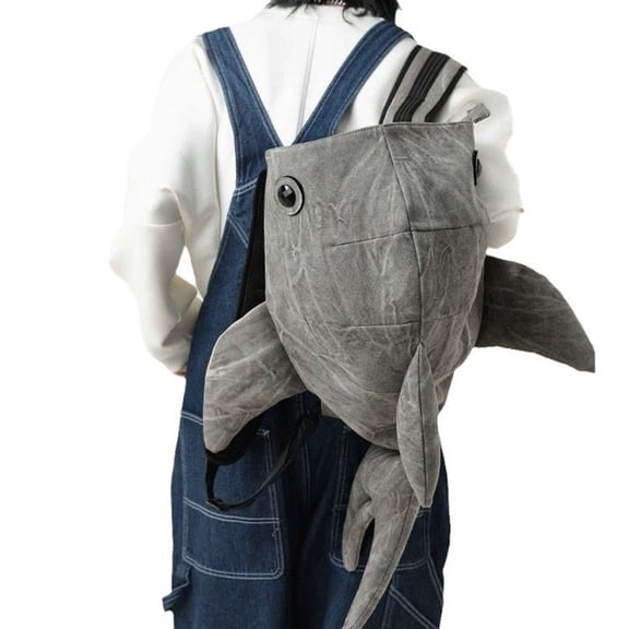 Yokua Shark Backpacks Wear Resistant Fabric Adjustable Strap Casual Dayp