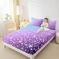 thumbnail image 4 of Manfei Purple Stars Kids Twin Sheet Sets, Dreamy Cartoon Twin Fitted Sheet, Mystic Starry Sky Flat Sheet, Luxury Bedroom Decor, 3 Pieces, 4 of 7
