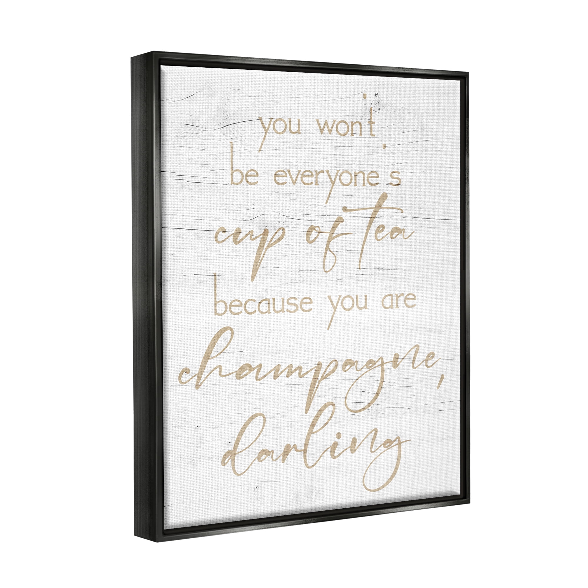 Stupell You Are Champagne Darling Encouragement Food & Beverage Painting Black Floater Framed Art Print Wall Art