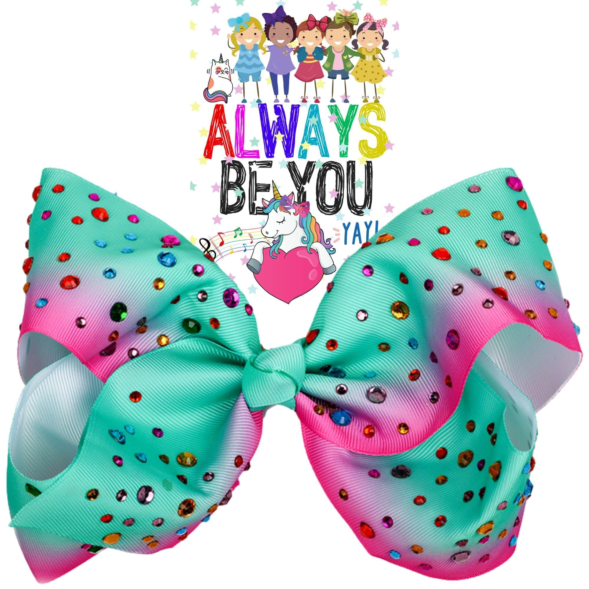 Rhinestone Large 8 Inch Bow, Big Bows For Girls, Jumbo Hair Bow Gift