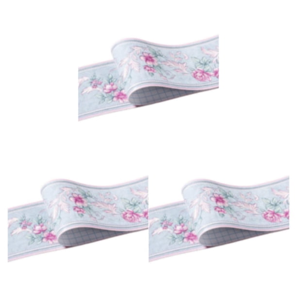 Matsuzay Línea de cintura impermeable de PVC duradera para pared, moda Retro exquisita con mano de obra exquisita, jardín azul Type1 NO1