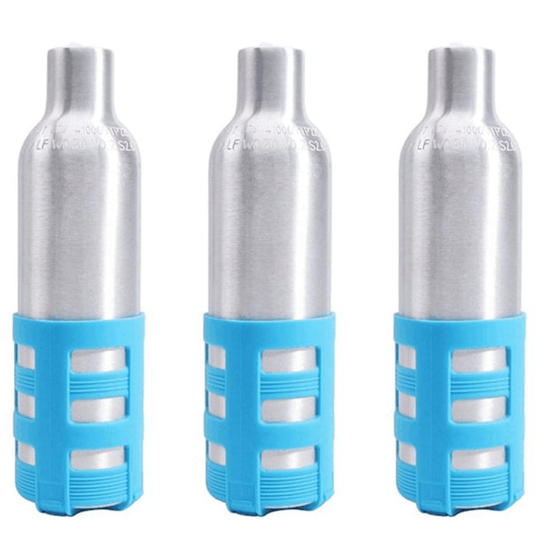 3X Fabricante de Refrescos Negros de 0.2L Botella de Recargable Accesorio de Repuesto de Cilindro de CO2 Reutilizable para Máquinas de Refrescos