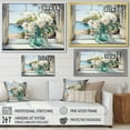 thumbnail image 4 of Designart "Beachfront View Blooms through Blue Window III" Coastal Framed Wall Art Decor - Coastal Blue Coastal Windows Entryway Framed Wall Art, 4 of 6