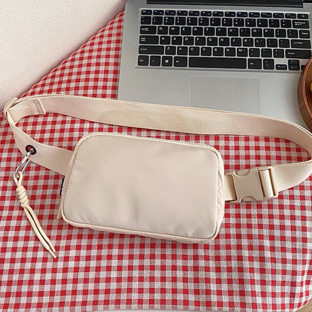 Cangurera Riñonera para mujer, bandolera informal, portátil, sencilla, para senderismo al aire libre (blanco)