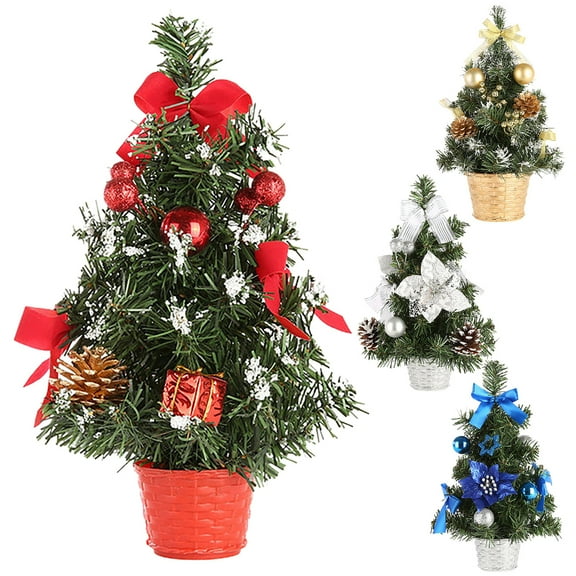 Ludlz Mini Christmas Tree, Artificial Small Christmas Tree , Tabletop Christmas Tree with Pine Cones Christmas Balls Ornaments for Christmas Decorations 11.81in