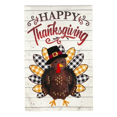 Evergreen Pilgrim Turkey Burlap House Flag 28 x 44 Inches Outdoor Decor for Homes and Gardens