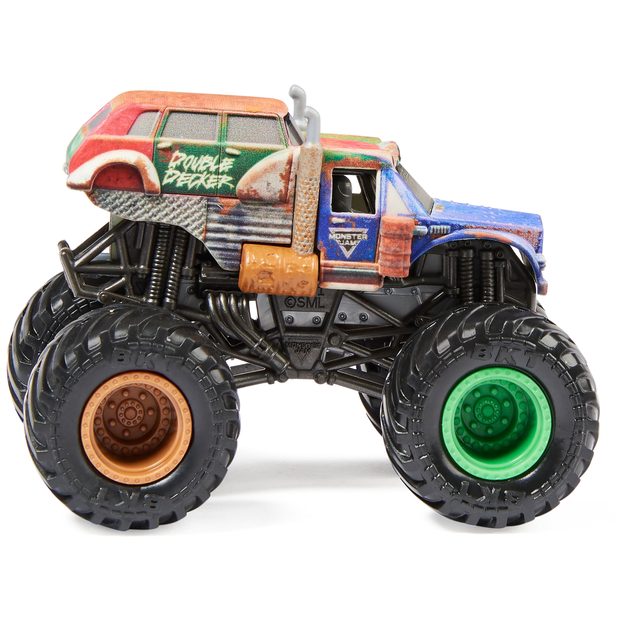 Monster Jam 1:64 Salvager Vs. Double Decker Monster Trucks