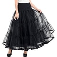 thumbnail image 6 of CYYPLAS Women's 50s Petticoat Lightweight Vintage Black Skirt Elastic High Waist A-Line Floor Length Ballet Underskirt 1PC, 6 of 6