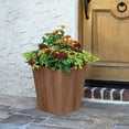 thumbnail image 2 of Suncast Farmington 16" Square x 18" H Brown Resin Planter, 2 of 3