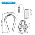 thumbnail image 2 of Unique Bargains 1/4' Wire Rope Kit, 24 Pack M6 Stainless Steel Thimbles Clamps Crimping Loop, 2 of 7