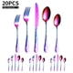 thumbnail image 1 of Juego de cubiertos de acero inoxidable de 20 piezas Juego de cubiertos de cubiertos pulidos con espe Tomshoo Multicolor, 1 of 7