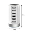 thumbnail image 5 of USB Charging Station Fast Charger USB C Charging Station for Multiple Devices, Wall Charger Block 6 Ports, USB Charging Hub, Charger Tower with Type-C 3A for Tablets Smartphones, Home Office Use, 5 of 7