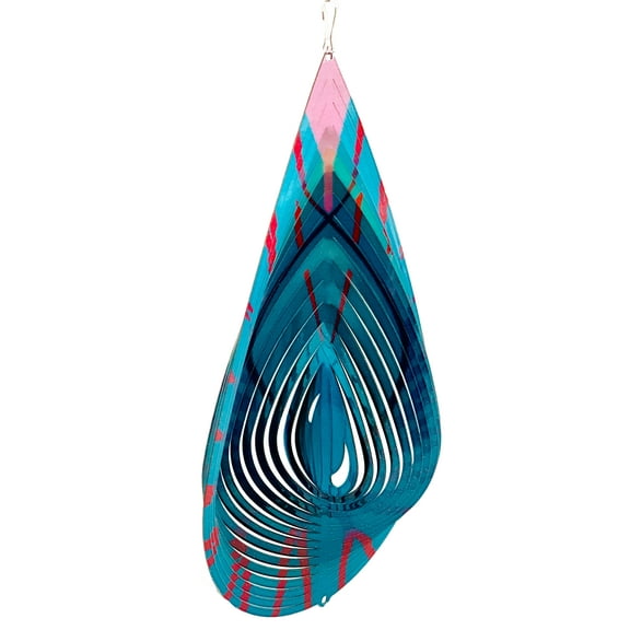 Dundee Deco's Wind Spinner in Gift Box - 3D Hanging Indoor Outdoor Yard Garden Decoration - Mandala - Rain Drop - Blue, Red, Pink - 12 inch - Unique Gift Idea For Men Women, Souvenir, Present
