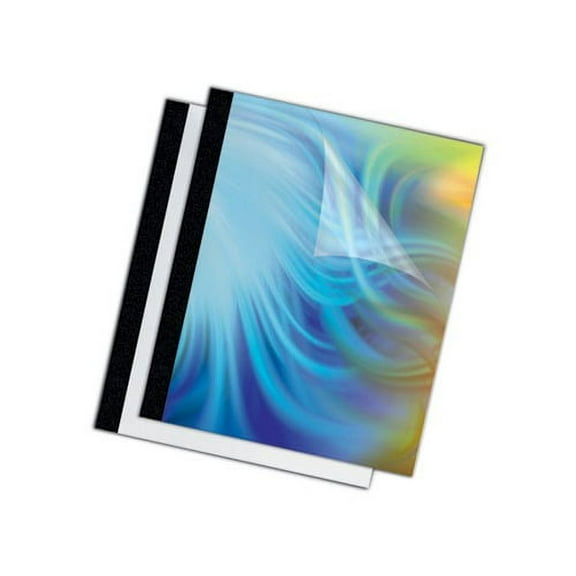 Thermal Binding System Covers 180-Sheet Cap, 11 x 8.5, Clear/Black, 10/Pack