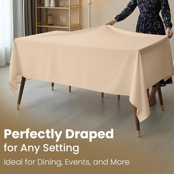 Machine Washable Tablecloth – Table Cover for Dining, Buffet Parties, Picnics, Weddings & Restaurant Events