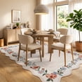 thumbnail image 4 of Lahome 5'x7' Floral Scalloped Area Rug for Living Room - 5x7 Ultra-Thin Soft Washable Non-Slip Bedroom Stain Resistant Lightweight Boho Low-Pile Throw for Dining Room Office (5x7ft, Beige), 4 of 11