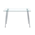 thumbnail image 2 of Tcbosik Modern Dining Table, Rectangular Table with Tempered Glass Top & Metal Legs, Simplistic Kitchen Table, Versatile Table for Home Office, 47.24"L x 27.55"W x 30.11"H, Silver, 2 of 7