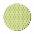thumbnail image 1 of Vintage Mouse Pad for Computers, Classic Monochrome Geometrical Pattern with Circles and Retro Diamond Star, Round Non-Slip Thick Rubber Modern Mousepad, 8" Round, Yellow Green White, by Ambesonne, 1 of 2