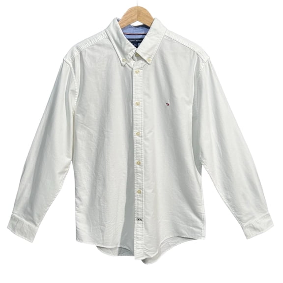 Tommy Hilfiger Men's Cotton Oxford Button Down Shirt Size XL White Long Sleeve