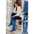 thumbnail image 6 of Women's Zipper Knee High Riding Boots Casual Flat Low Heel Winter Boots Shoes (Denim Blue, 6.5), 6 of 7