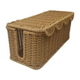 thumbnail image 1 of Caja organizadora de cables de ratán hecha a mano, protectora, multifunción, suministros de decoración Altura de 13.5 cm, 1 of 9
