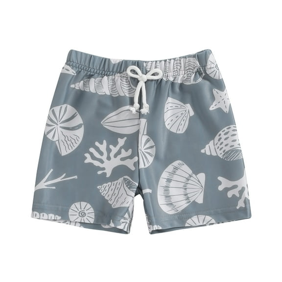 Musuos Toddler Boys Swim Trunks 6M 12M 18M 24M 3Y 4Y Shell Print Elastic Waist Swim Shorts Bathing Suit for Infant Boy Swimwear