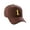 Brown, variant on Structured Baseball Hat Cap Curved Visor Custom Team Number - Purple Hat, Gold 1