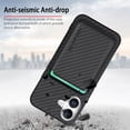 thumbnail image 6 of Dteck Detachable Back Cover for iPhone 16 with Card Holder, Magnetic Wallet Pocket Carbon Fiber Texture PU Leather Slim Phone Case, Black, 6 of 12