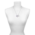 thumbnail image 2 of Delight Jewelry Silvertone Large Fairy with Purple Wings She is Clothed in Stength and Dignity Charm Necklace, 20"+3", 2 of 4