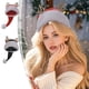 thumbnail image 1 of Adorno de sombrero de Navidad | Casca de Papá Noel de poliéster suave negro/rojo 29,5"x11,8" | Accesorio de decoración festiva cálido y cómodo | Bola peluda | Regalo para fiesta navideña | Tamaño, 1 of 6