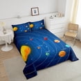 thumbnail image 3 of Outer Space Bedding Full Size Solar System Comforter Set Teens Universe Themed Bedroom Decor Bedding Comforter Sets Blue Galaxy Planet Print Duvet Insert Space Theme Quilt, 3 of 5