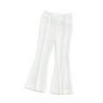thumbnail image 2 of NAISIBABY Girls Flare Pants, Lace Wrap Elastic Waist Thin Stretchy Fashion Causal Leggings White 7T, 2 of 6