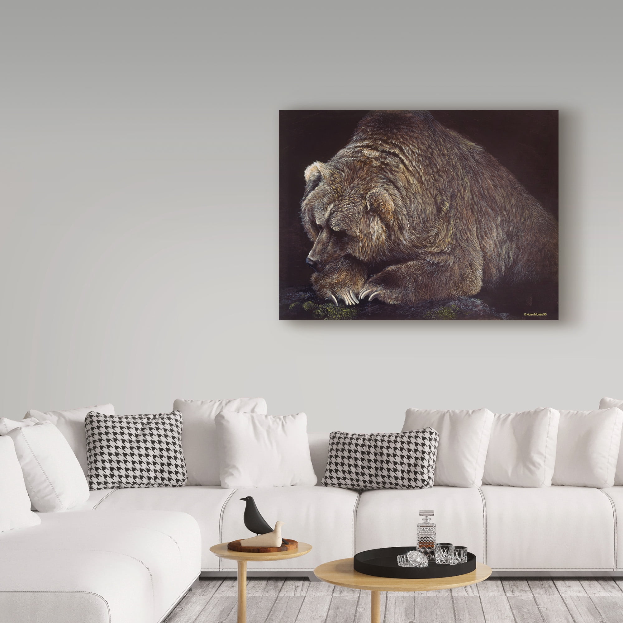 Trademark Fine Art 'Bear In Dark' Canvas Art by Harro Maass