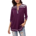thumbnail image 1 of Haut Boho à Manches 3/4 pour Femmes, Brodé, 1 of 6