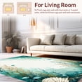 thumbnail image 2 of ODIKA 5'x7' Machine Washable Non-Slip Area Rug, Marine Life Medley Featuring Stylized Shells and Watercolor Hues High Traffic Rug, Teal, 282403, 2 of 7
