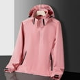 thumbnail image 2 of Feancey Rain Coat Women Lightweight Waterproof Hooded Rain Jackets Full Zip Outdoor Hiking Windbreaker Raincoats with Pockets Pink 3XL, 2 of 5
