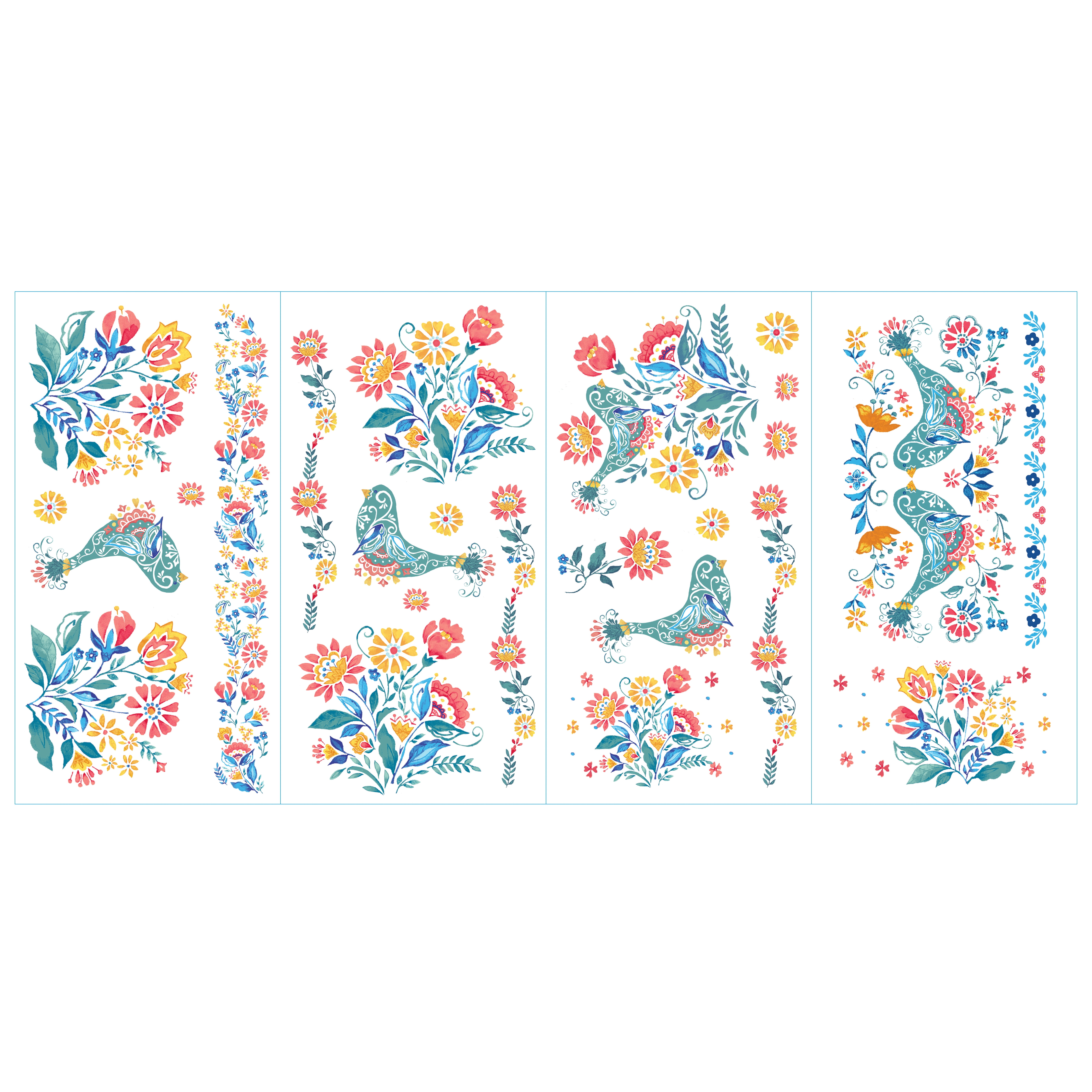 The Pioneer Woman Mazie Floral 24-Pieces Peel and Stick Wall Decals