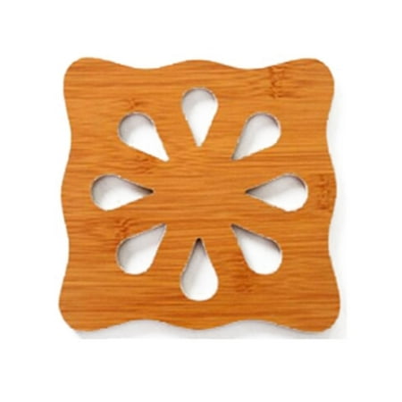 

CHGBMOK Kitchen Gadgets Bamboo Wood Hollowed Wooden Cup Mat Cartoon Table Mat Pot Mat Bowl Mat
