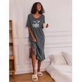 thumbnail image 3 of Ekouaer Long Nightgown for Women Short Sleeve Sleepwear Plus Size Loungewear with Pockets, 3 of 6