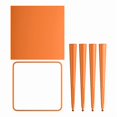 thumbnail image 2 of 32" Square All Weather Orange Metal Restaurant Patio Bar Height Table For Indoor or Outdoor Use, 2 of 6
