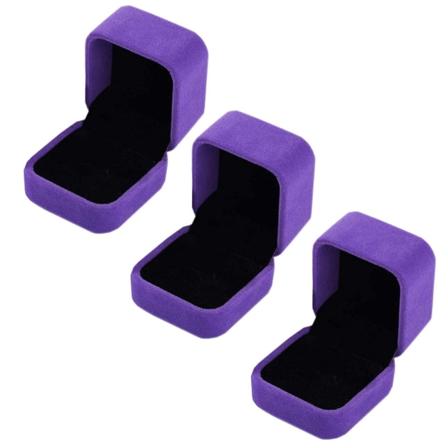 Joyero para Anillos VentDepot VelvPurple 3Pzas Morado 5.5x4x5cm Terciopelo