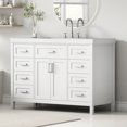 thumbnail image 2 of Bellemave 48" Bathroom Vanity with Sink, Freestanding Bathroom Cabinet with 2 Doors & 8 Drawers, Solid Wood Bathroom Vanities, White, 2 of 11