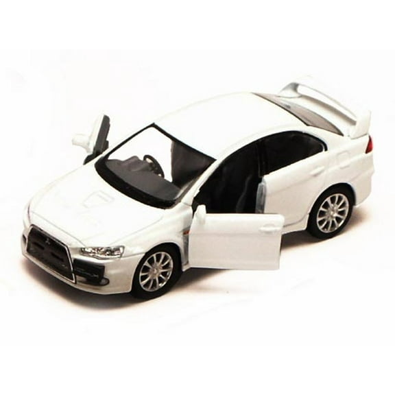 2008 Mitsubishi Lancer Evolution X, White - Kinsmart 5329D - 1/36 scale Diecast Model Toy Car (Brand New, but NOT IN BOX)