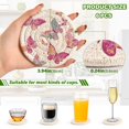 thumbnail image 5 of 6 Pcs Drink Coasters with Holder 3.94in Woven Coasters for Drinks Colorful Butterflies Coaster Set for Protection Table, 5 of 7